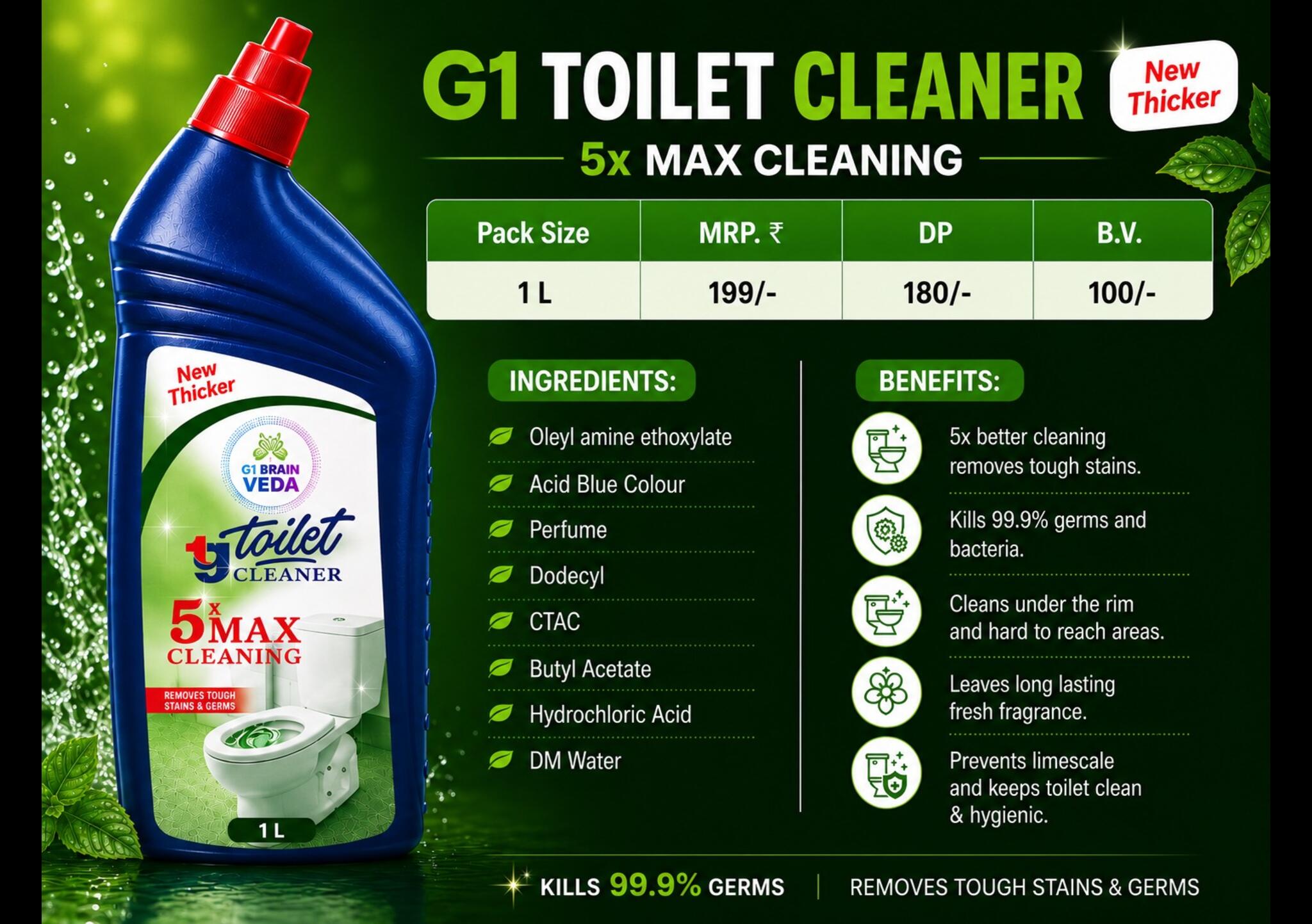 G1 Toilet Cleaner 1 Ltr